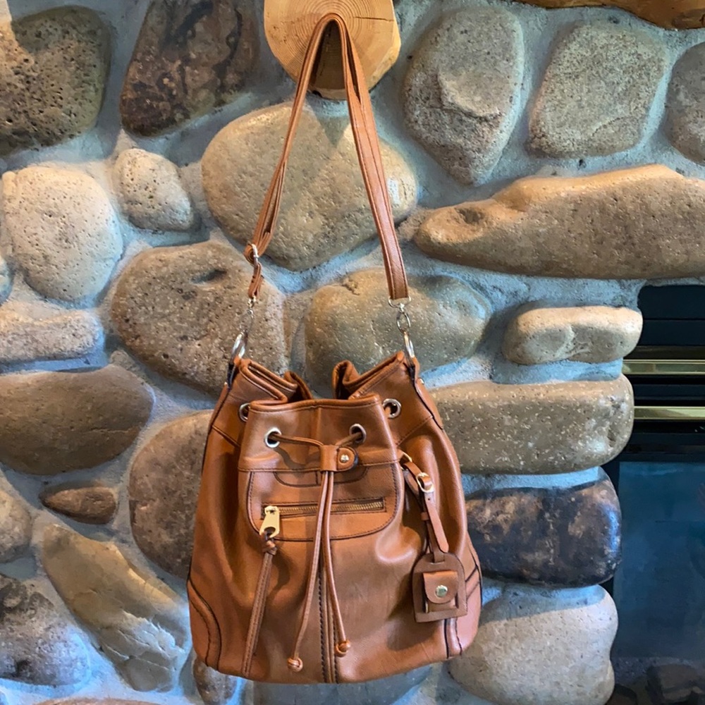 Scarleton Large Drawstring Brown Bag
